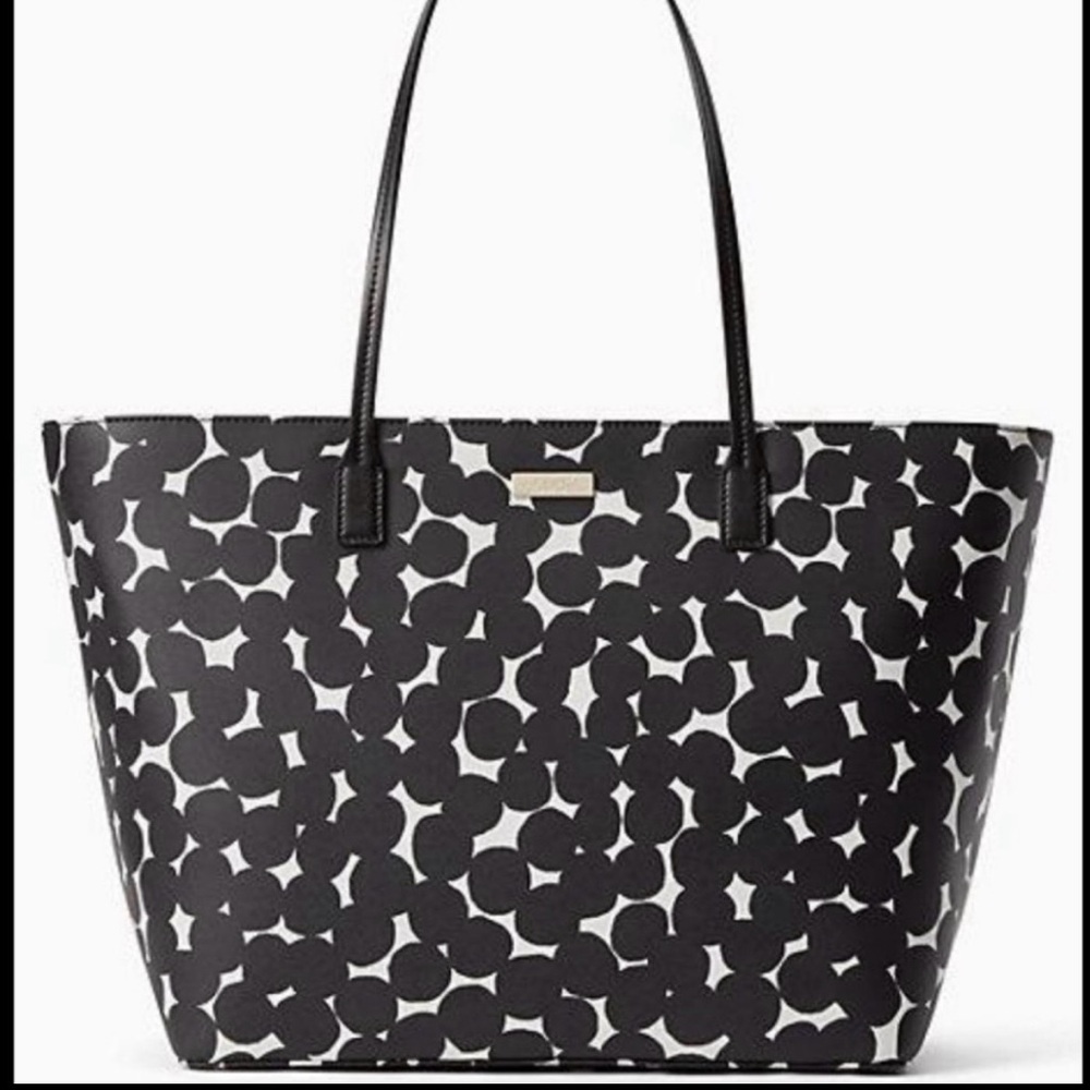 Kate Spade Black and White Splodge Dot Tote